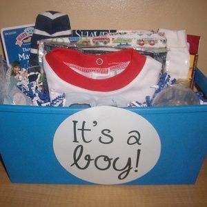 PRICE DROP! "It's A Boy" 18 piece Baby Gift Basket